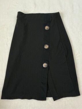 SFERRA Black Button-Front Skirt